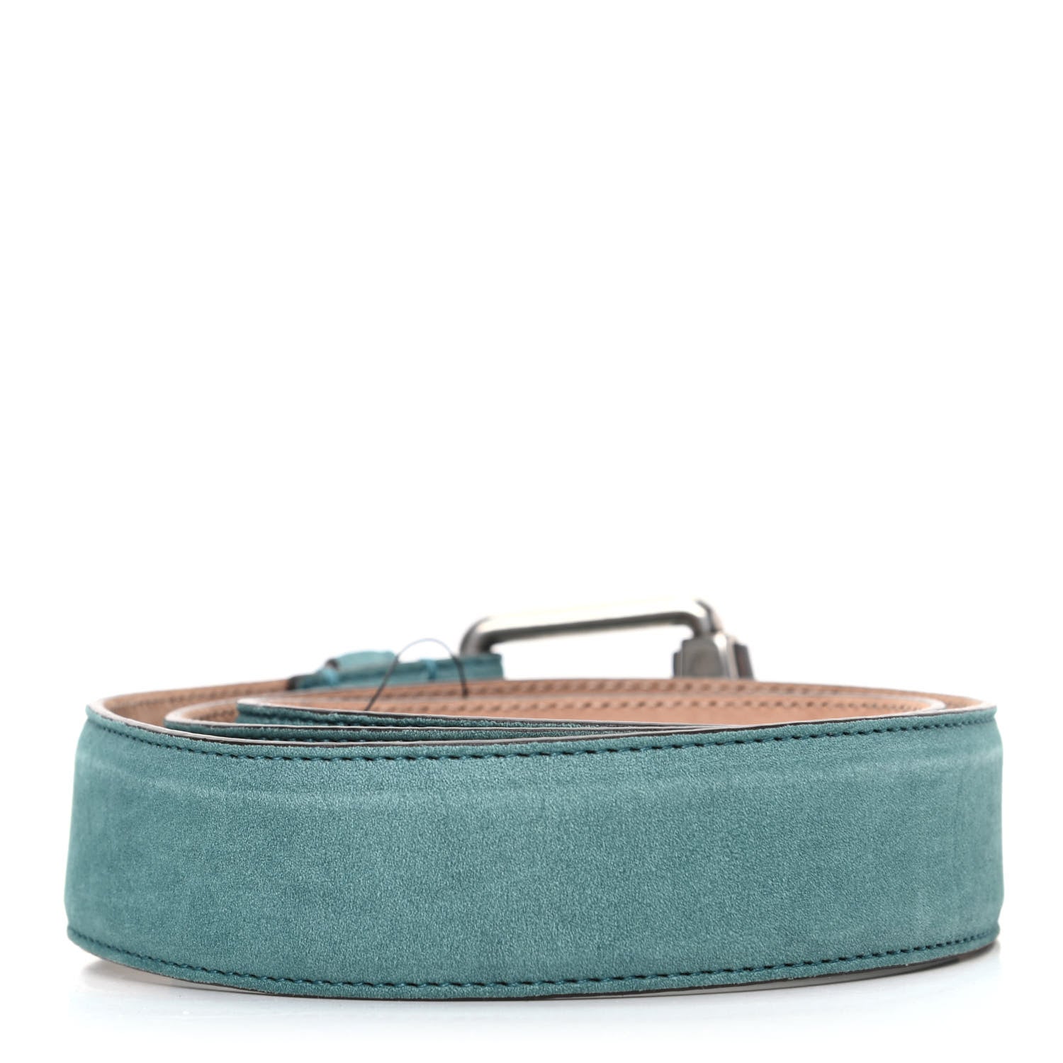 Gucci Suede Bamboo Buckle Belt 85 34 Turquoise 2 of 5