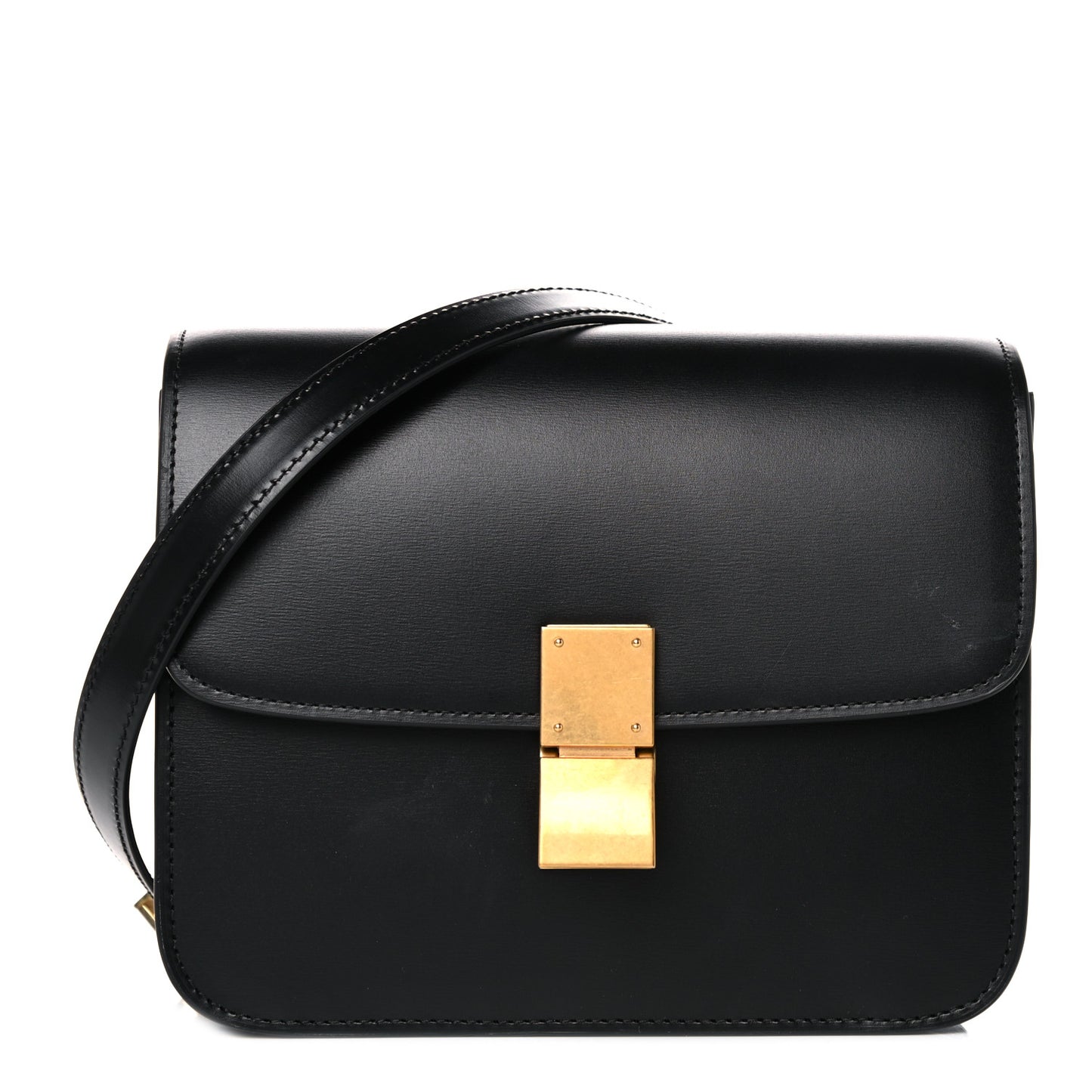 Box Calfskin Teen Classic Box Flap Bag Black