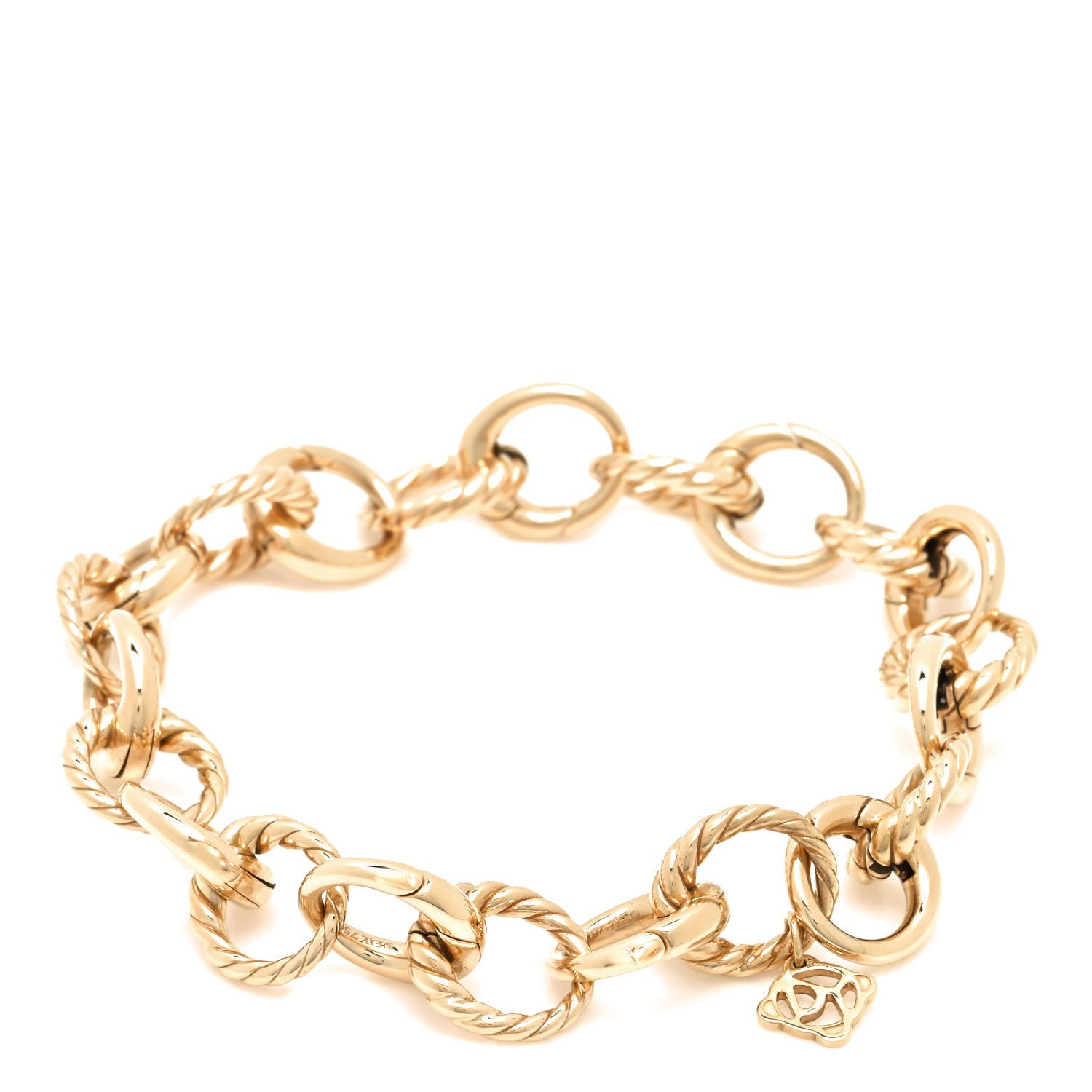 David Yurman 18K Yellow Gold 12mm Large Oval Link Bracelet 1 of 5