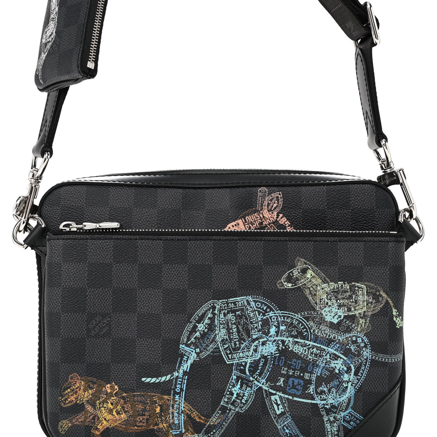 Damier Graphite Wild Animals Trio Messenger