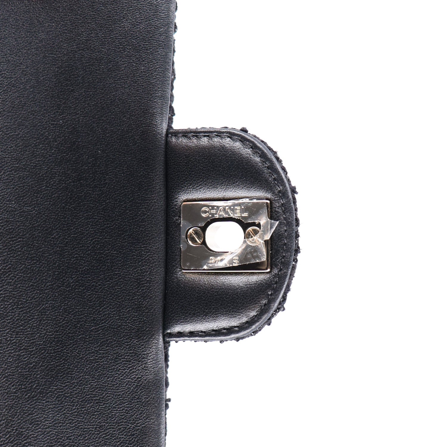 Chanel Tweed Quilted Medium Retro Twist Top Handle Flap  Black 7 of 11