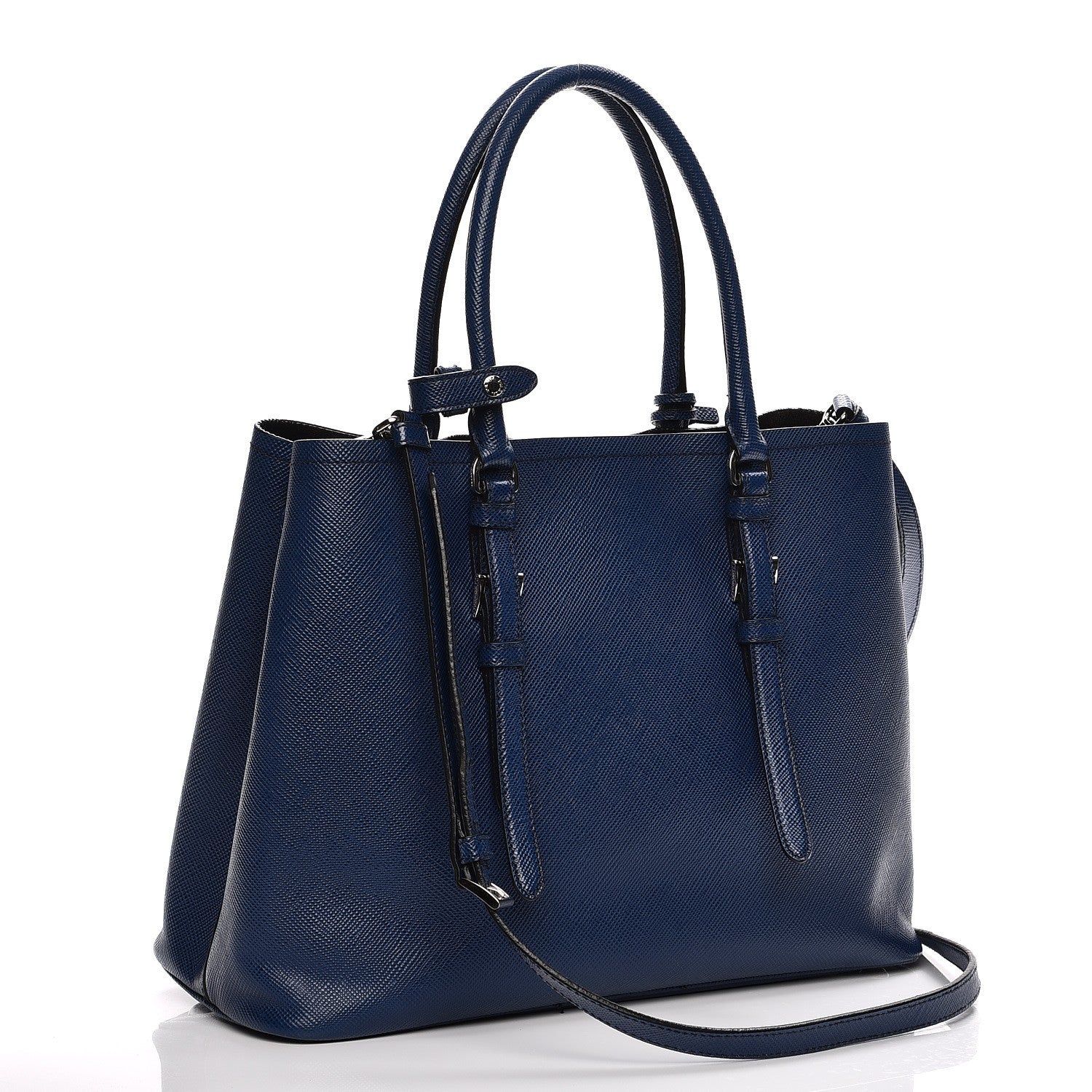 Prada Saffiano Cuir Medium Double Handle Tote Inchiostro 4 of 12