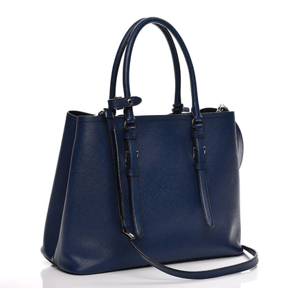 Prada Saffiano Cuir Medium Double Handle Tote Inchiostro 4 of 12