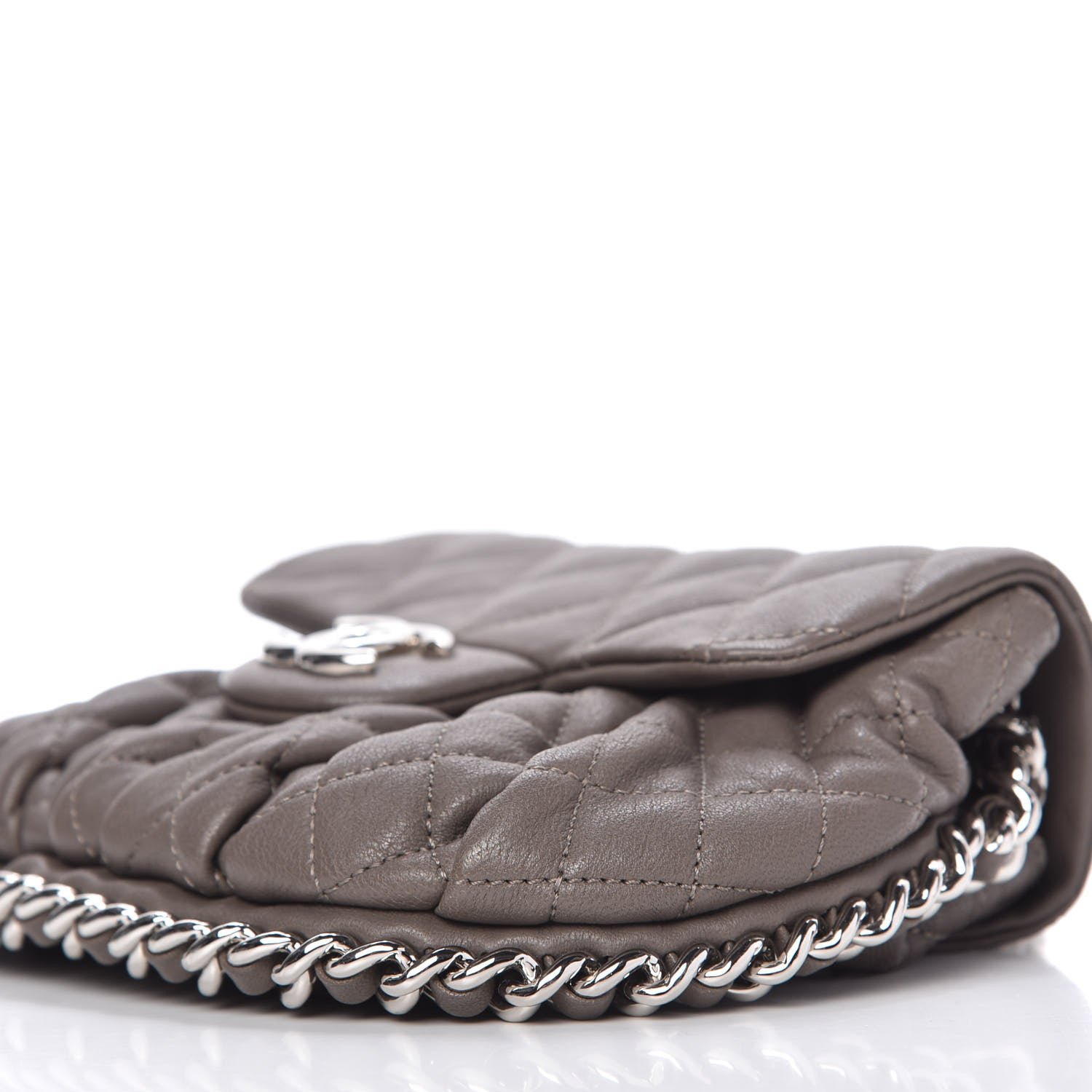 Chanel Washed Lambskin Quilted Mini Chain Around Flap Taupe 7 of 11