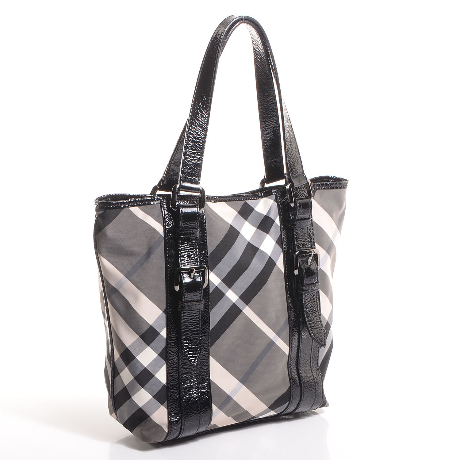 Burberry Nylon Beat Check Small Victoria Tote Black 3 of 8