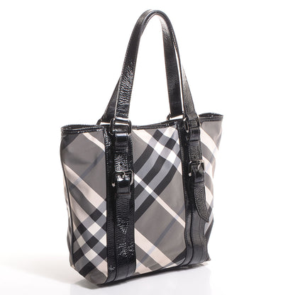 Burberry Nylon Beat Check Small Victoria Tote Black 3 of 8