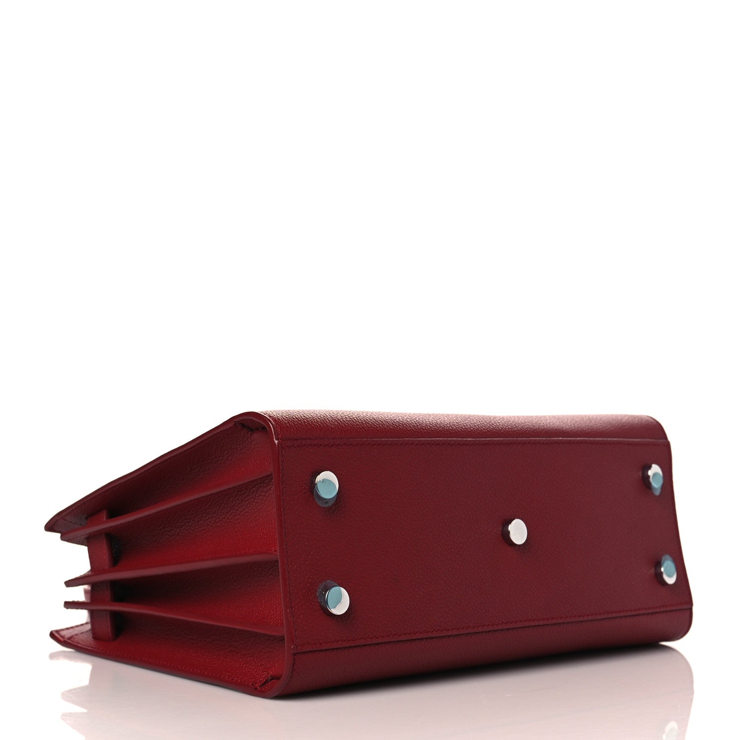 Saint Laurent Grained Calfskin Topstich Baby Sac De Jour Red 4 of 12