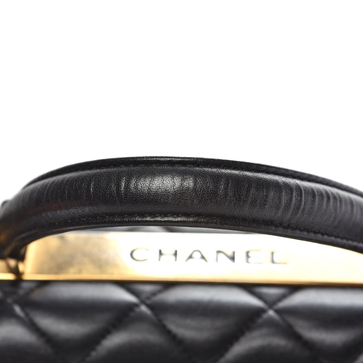 Lambskin Quilted Large Trendy CC Dual Handle Flap Bag Black