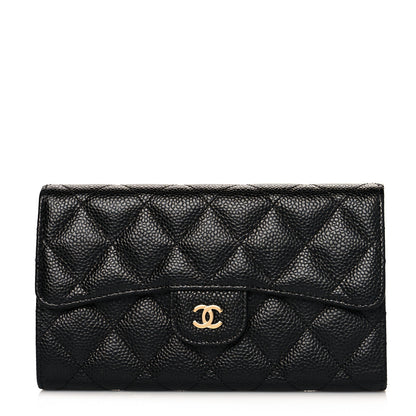 Chanel Caviar Quilted Large Flap Wallet Black 1 of 9