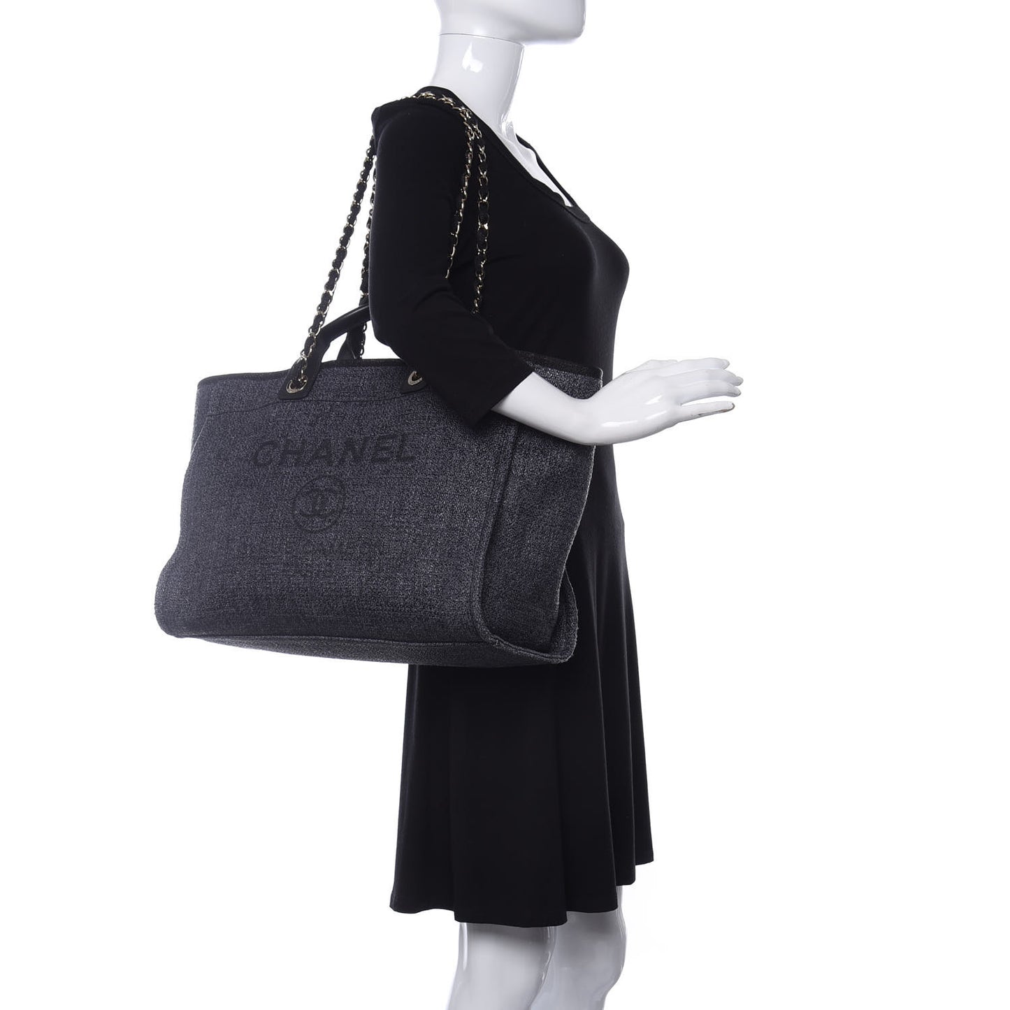 Canvas Medium Deauville Tote Charcoal