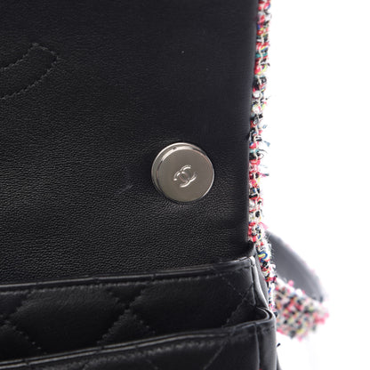 Chanel Lambskin Tweed Quilted Elegant Trim Flap Black 12 of 12
