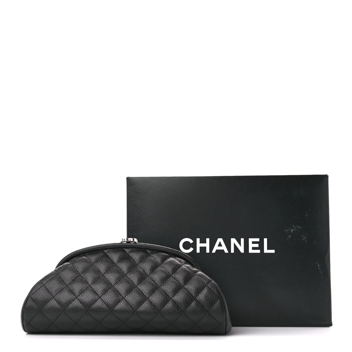 Caviar Quilted Timeless Clutch Black