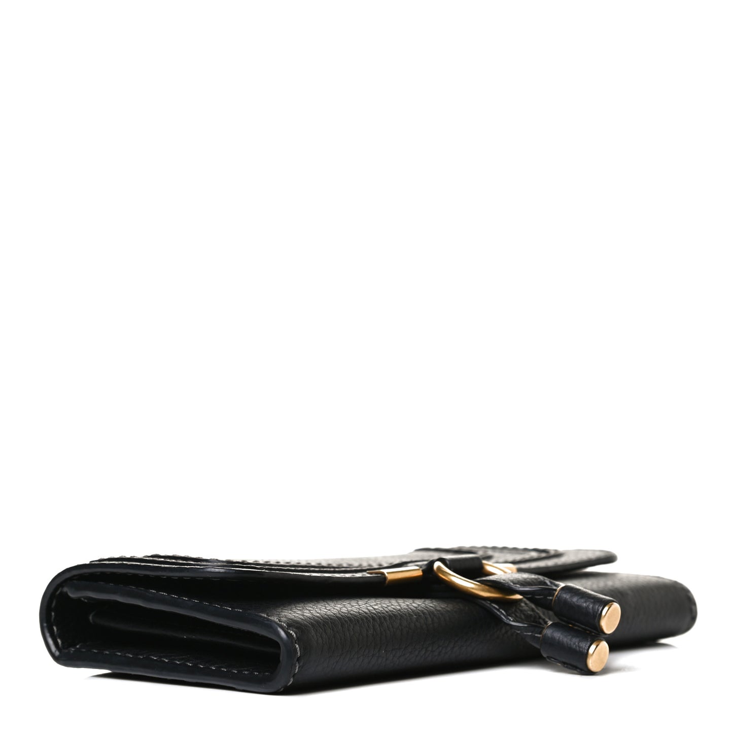 Calfskin Marcie Continental Flap Wallet Black