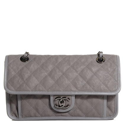 Chanel Caviar Quilted Medium French Riviera Flap Light Grey 1 of 8