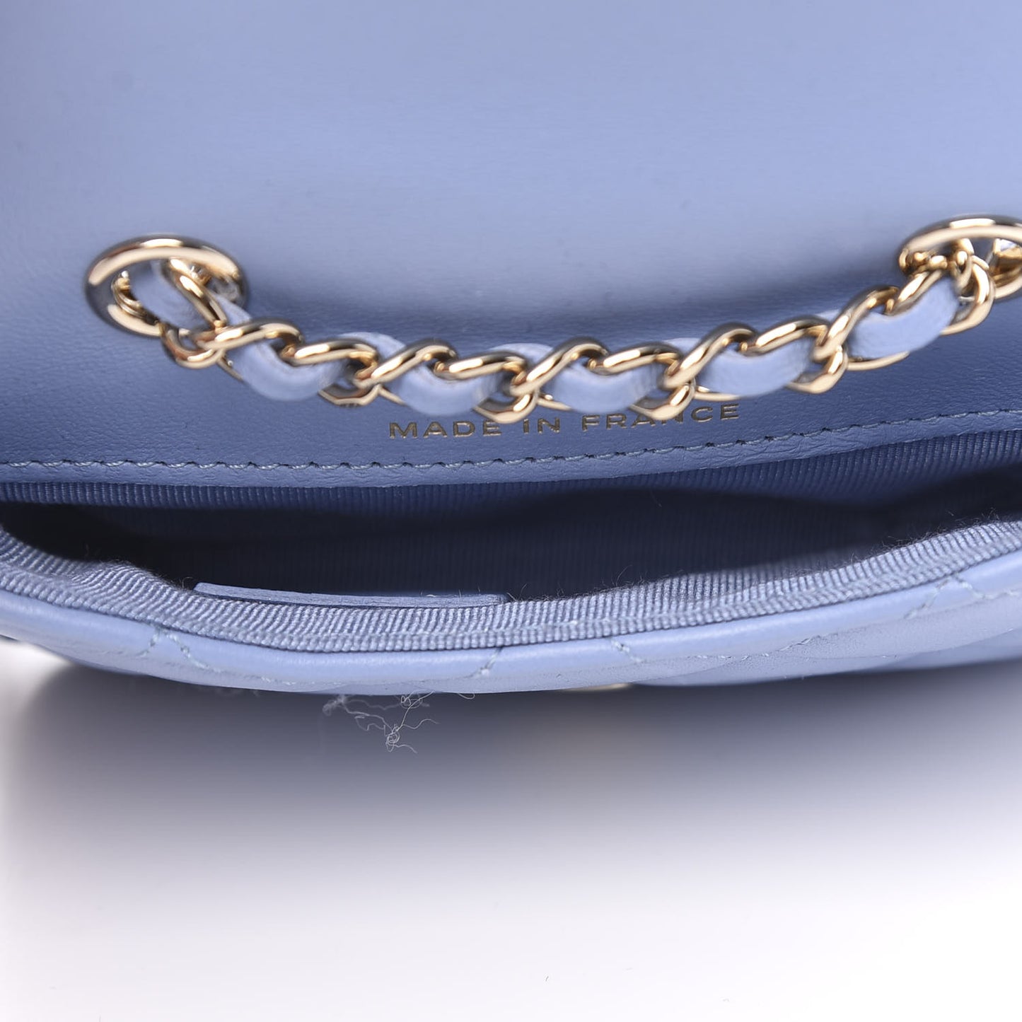 Lambskin Quilted Belt Bag Light Blue