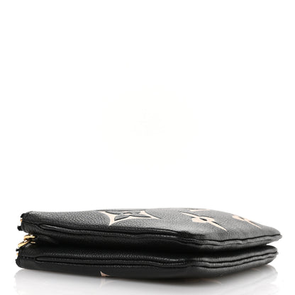 Louis Vuitton Empreinte Monogram Giant Double Zip Pochette Black Cream 4 of 9