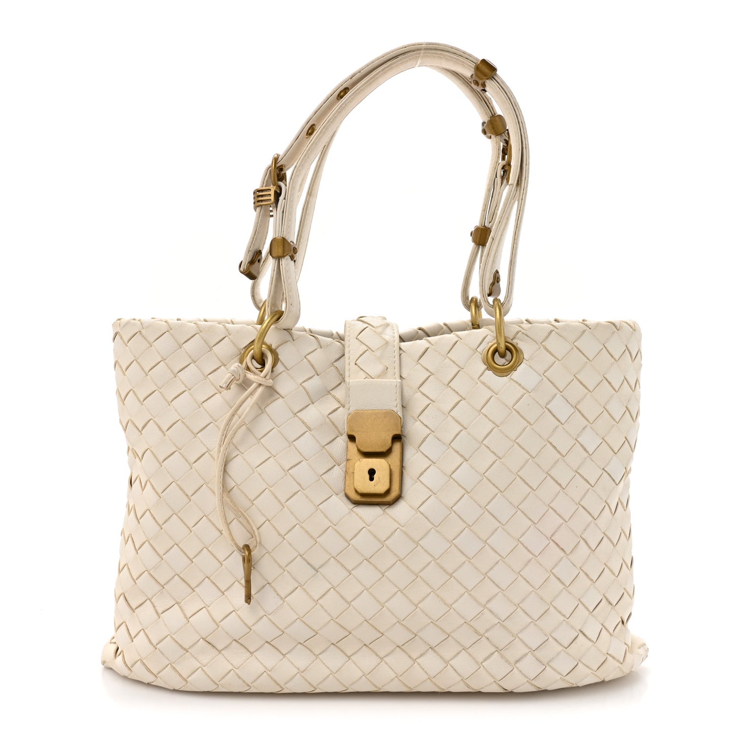 Nappa Intrecciato Small Capri Tote White