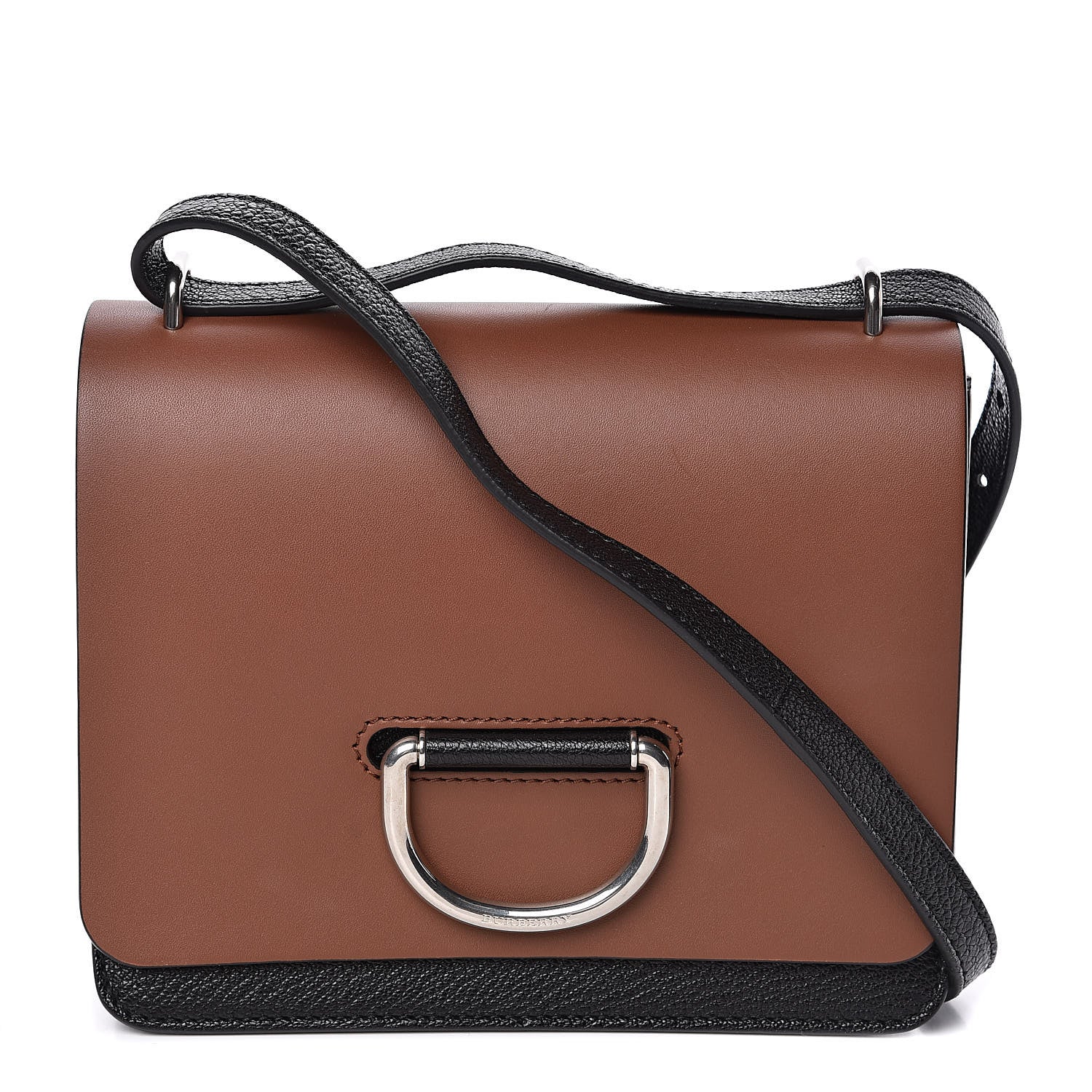 Burberry Calfskin Small D-Ring Bag Tan Black 1 of 10