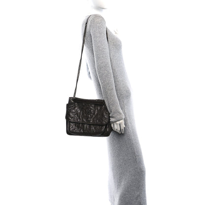 Saint Laurent Crinkled Calfskin Matelasse Monogram Medium Niki Chain Satchel Moka 3 of 11