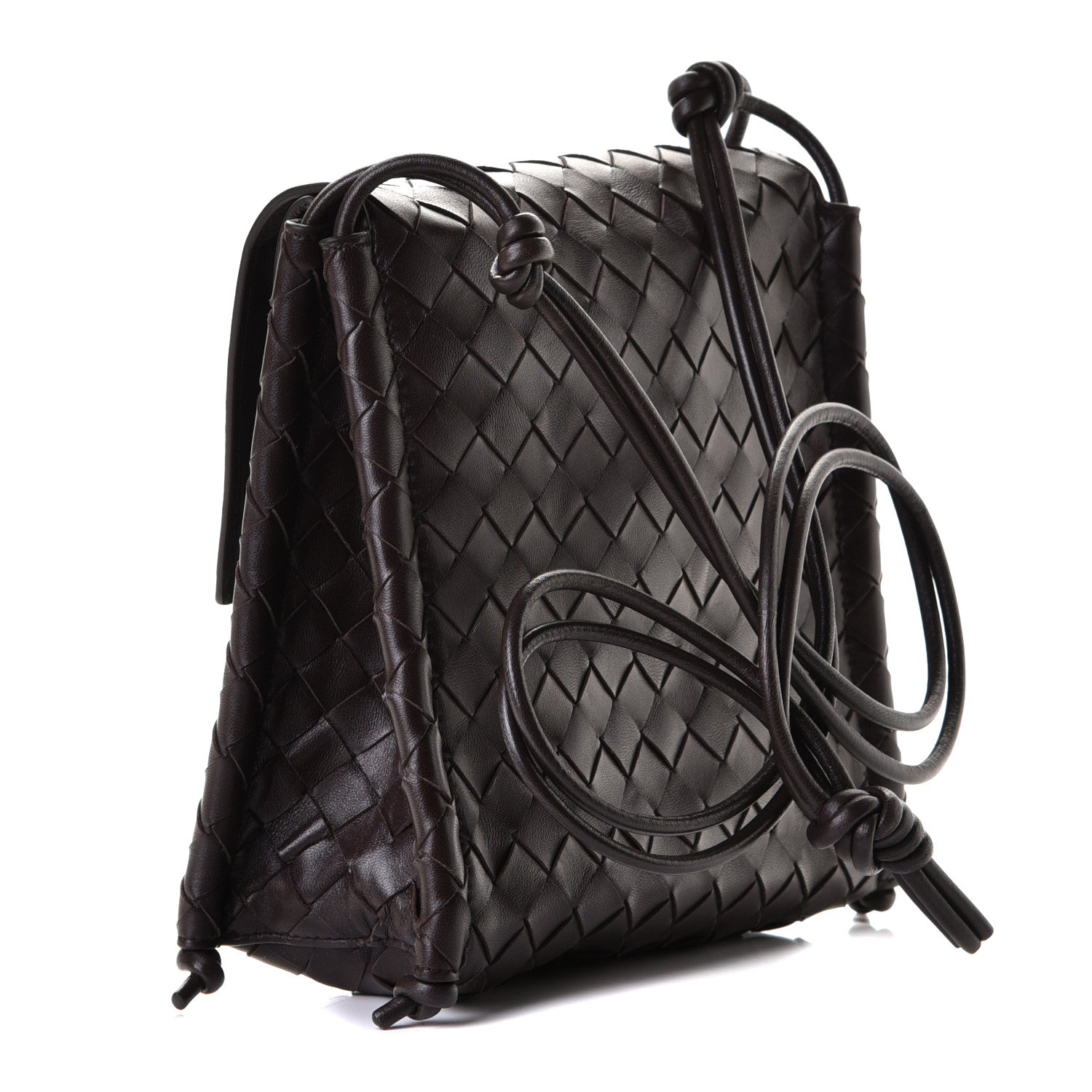 Bottega Veneta Nappa Intrecciato Small Knot Flap Crossbody Fondente 2 of 6
