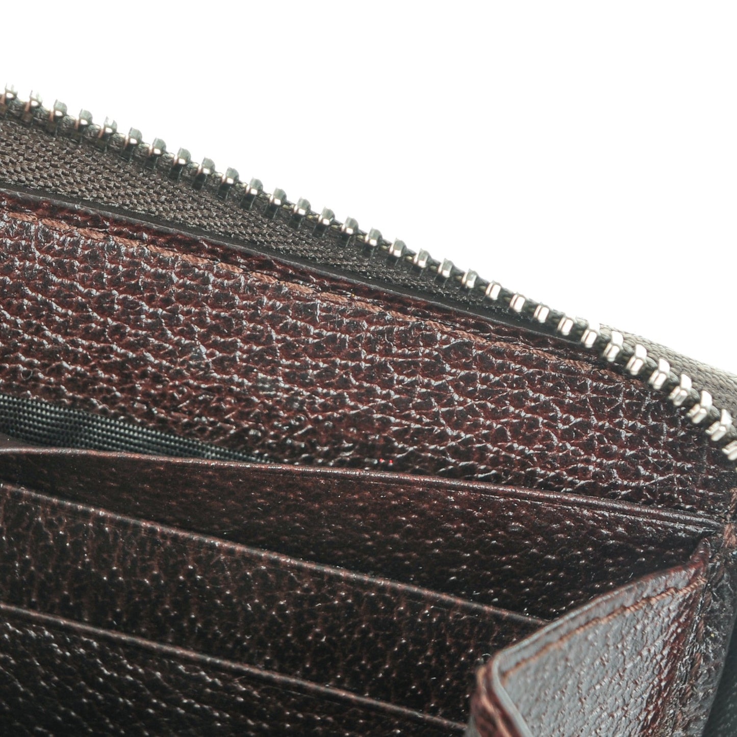 Monogram Metal Bar Zip Around Wallet Dark Brown