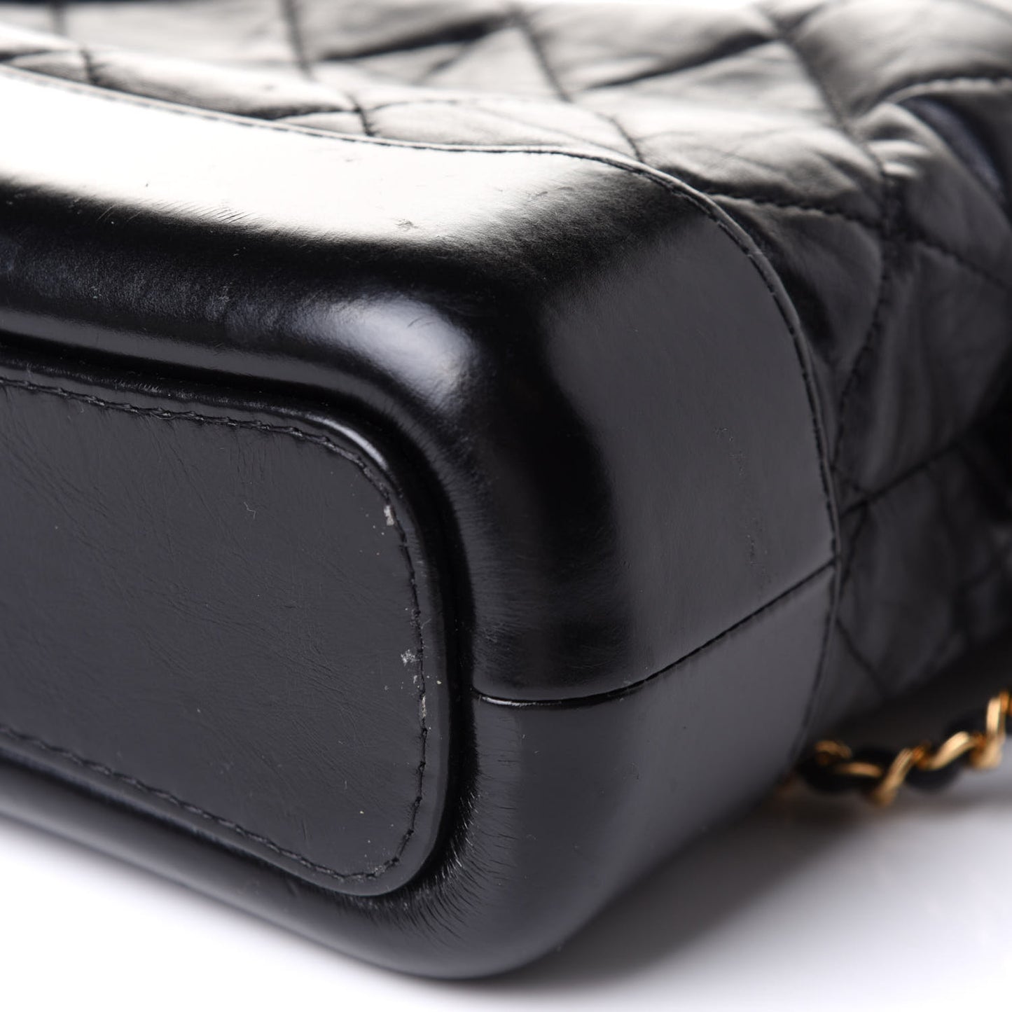 Aged Calfskin Quilted Small Gabrielle Hobo Black
