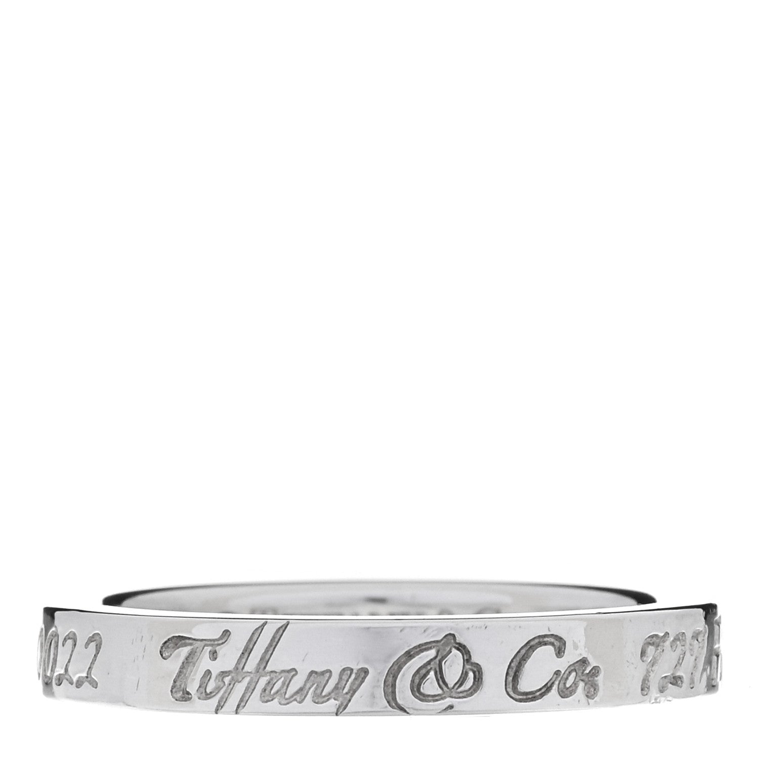Tiffany Sterling Silver Narrow Notes Ring 50 5.5 1 of 4