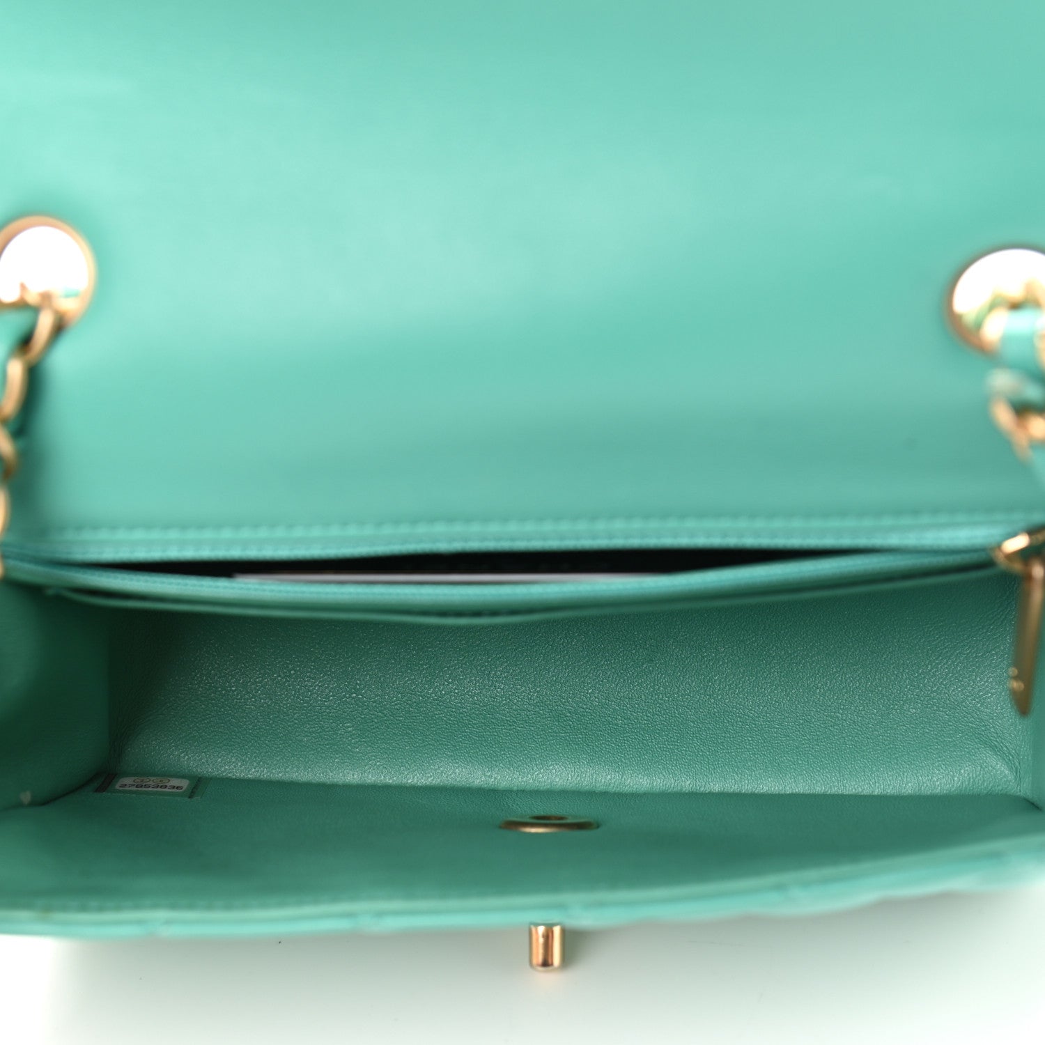 Chanel Lambskin Quilted Mini Rectangular Flap Turquoise 5 of 13