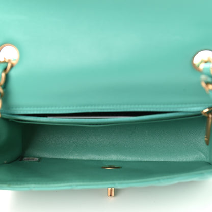 Chanel Lambskin Quilted Mini Rectangular Flap Turquoise 5 of 13