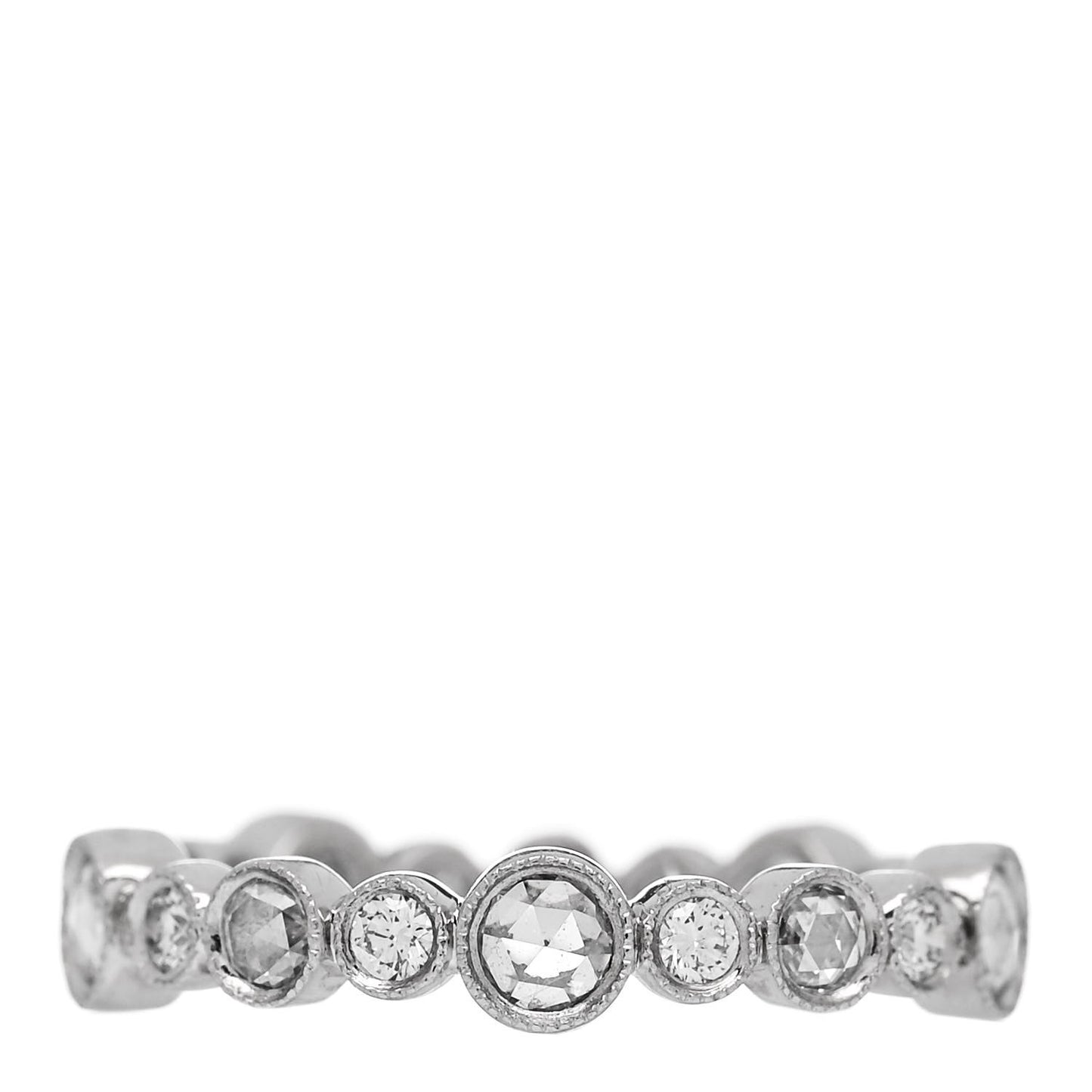 Platinum Diamond Narrow Cobblestone Band Ring 47 4