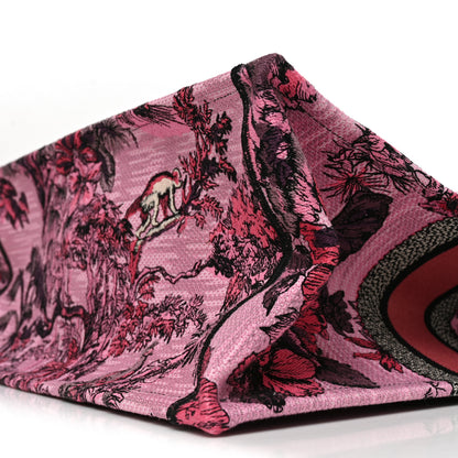 Christian Dior Canvas Embroidered Large Toile de Jouy Voyage Book Tote Fuchsia Multicolor 9 of 9