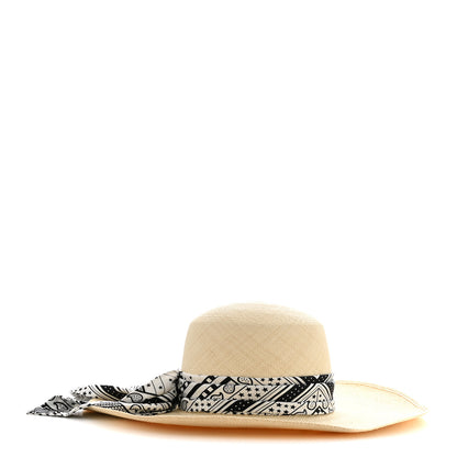 Hermes Straw Sangles En ZigZag Ingrid Panama Hat 57 Naturel Black 5 of 9