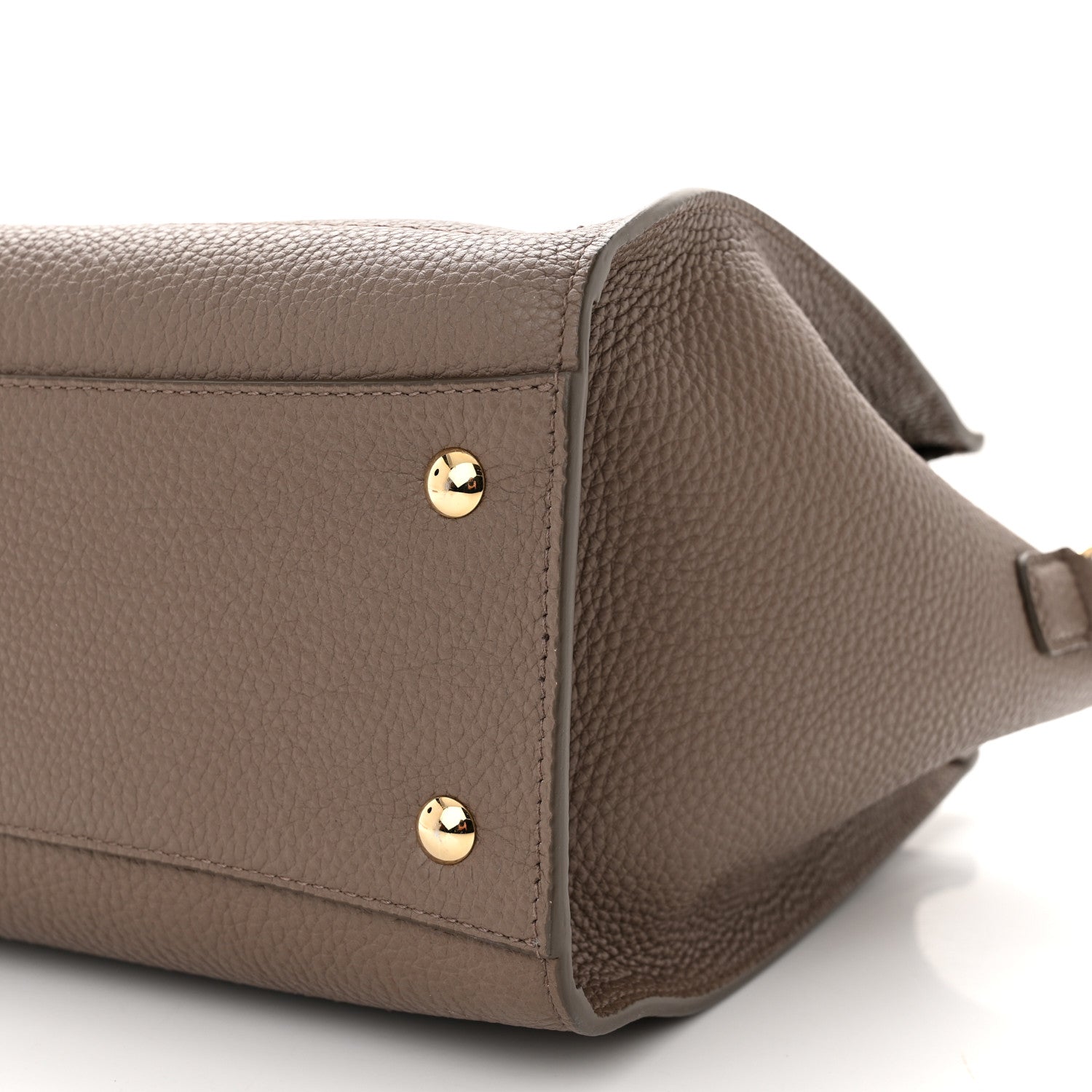 Salvatore Ferragamo Hammered Calfskin Double Handle Small Amy Tote Caraway Seed 10 of 11