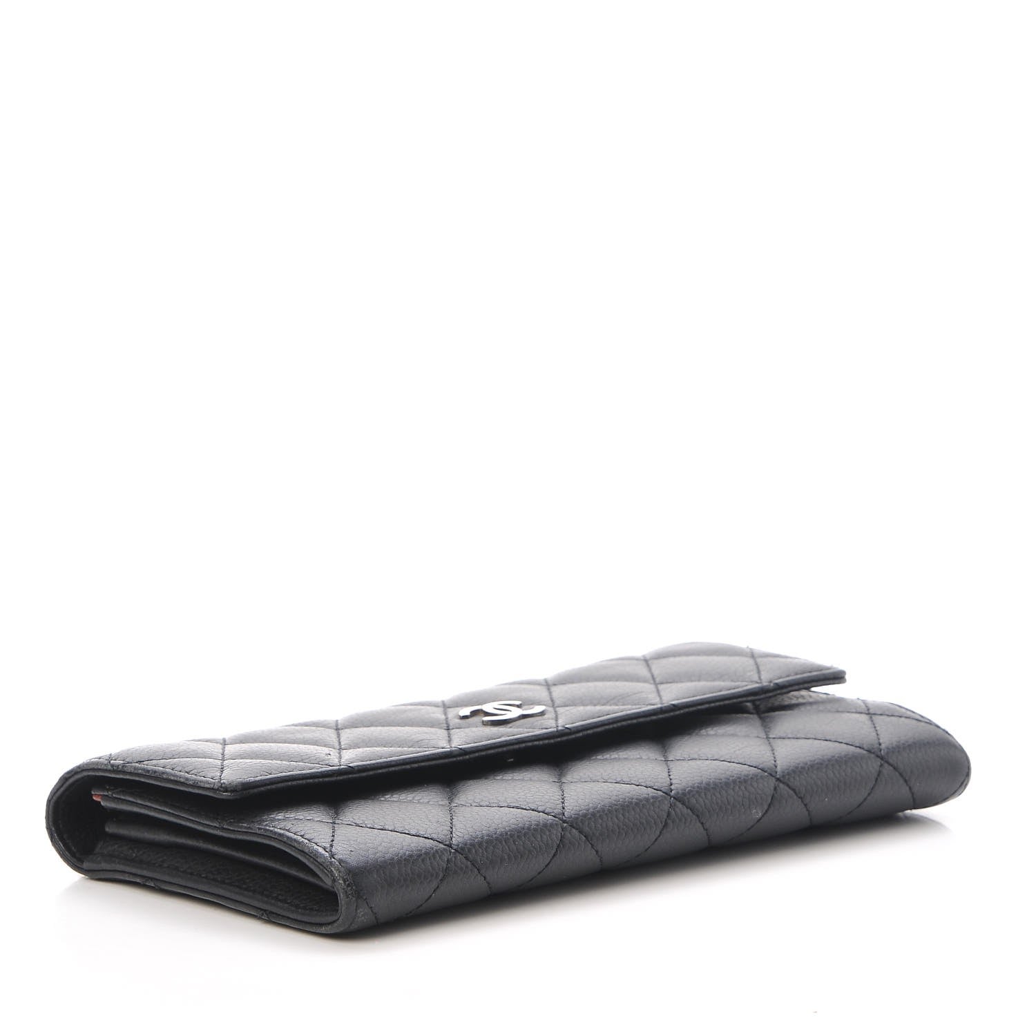 Chanel Caviar Quilted Large Gusset Flap Wallet Black 4 of 9