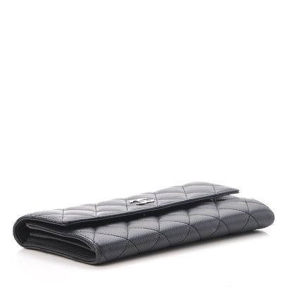 Chanel Caviar Quilted Large Gusset Flap Wallet Black 4 of 9