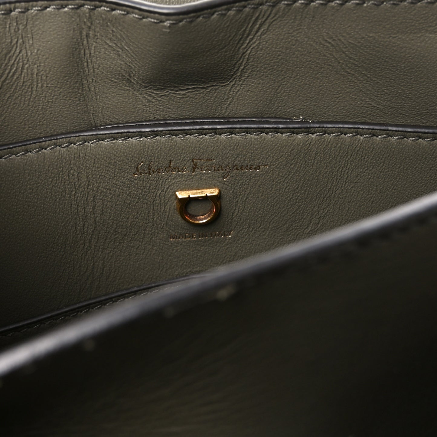 Calfskin Small Margot Top Handle Satchel Verde Olivo