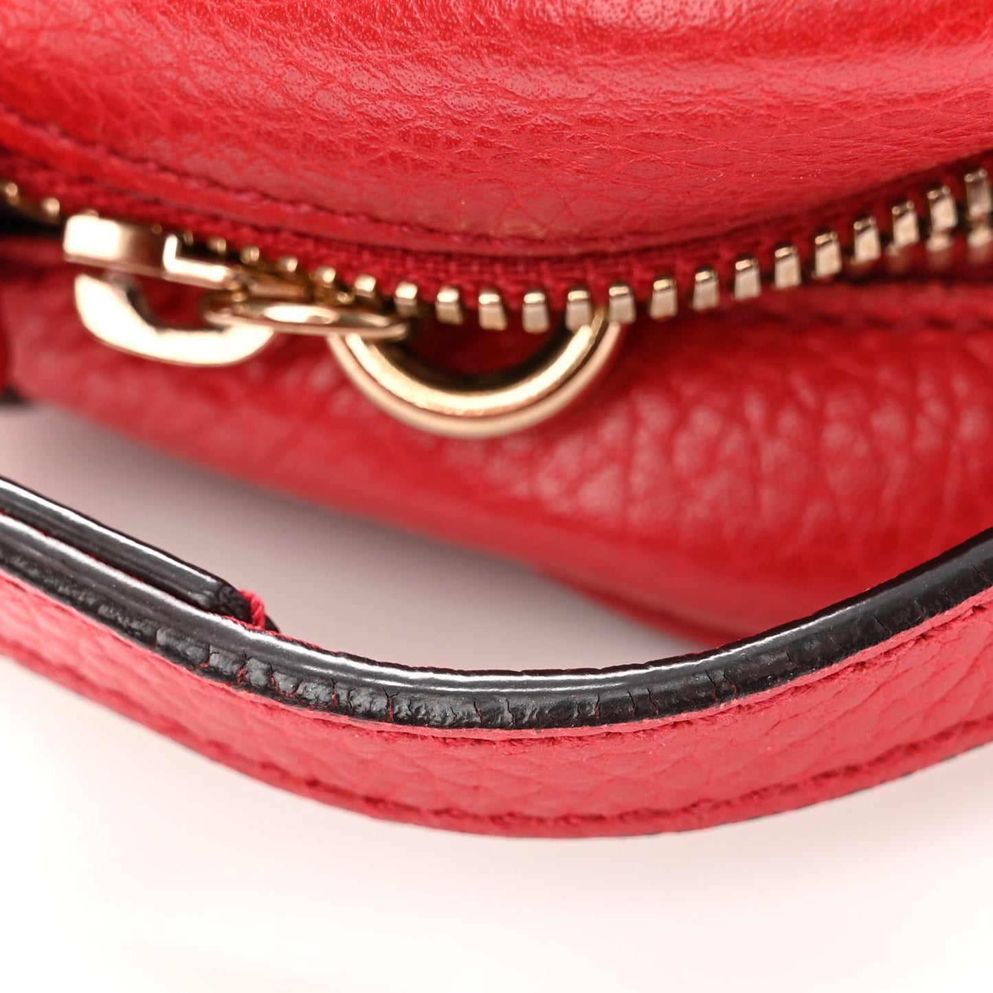 Pebbled Calfskin Small Soho Disco Bag Tabasco Red