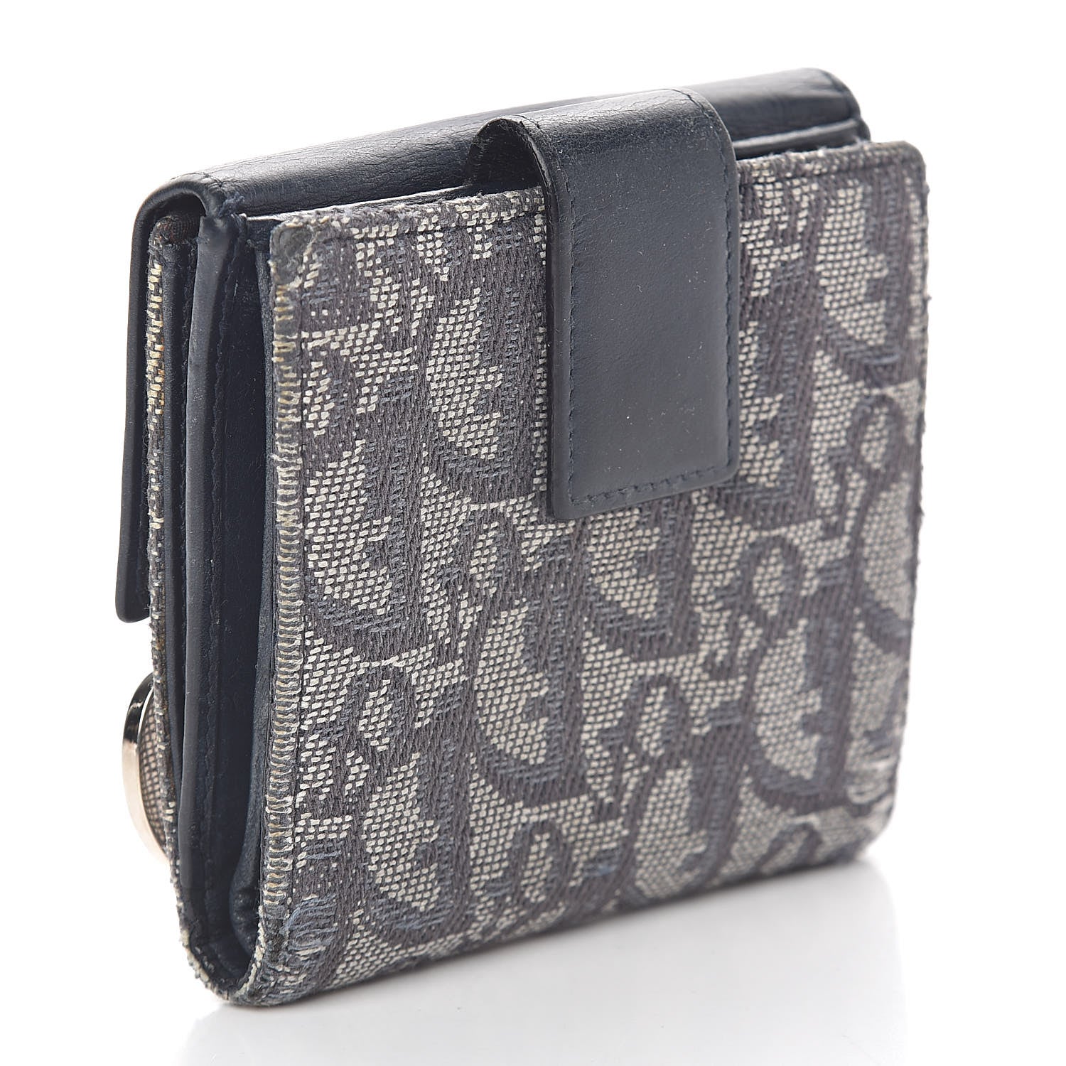 Christian Dior Monogram Compact Wallet Navy 3 of 14