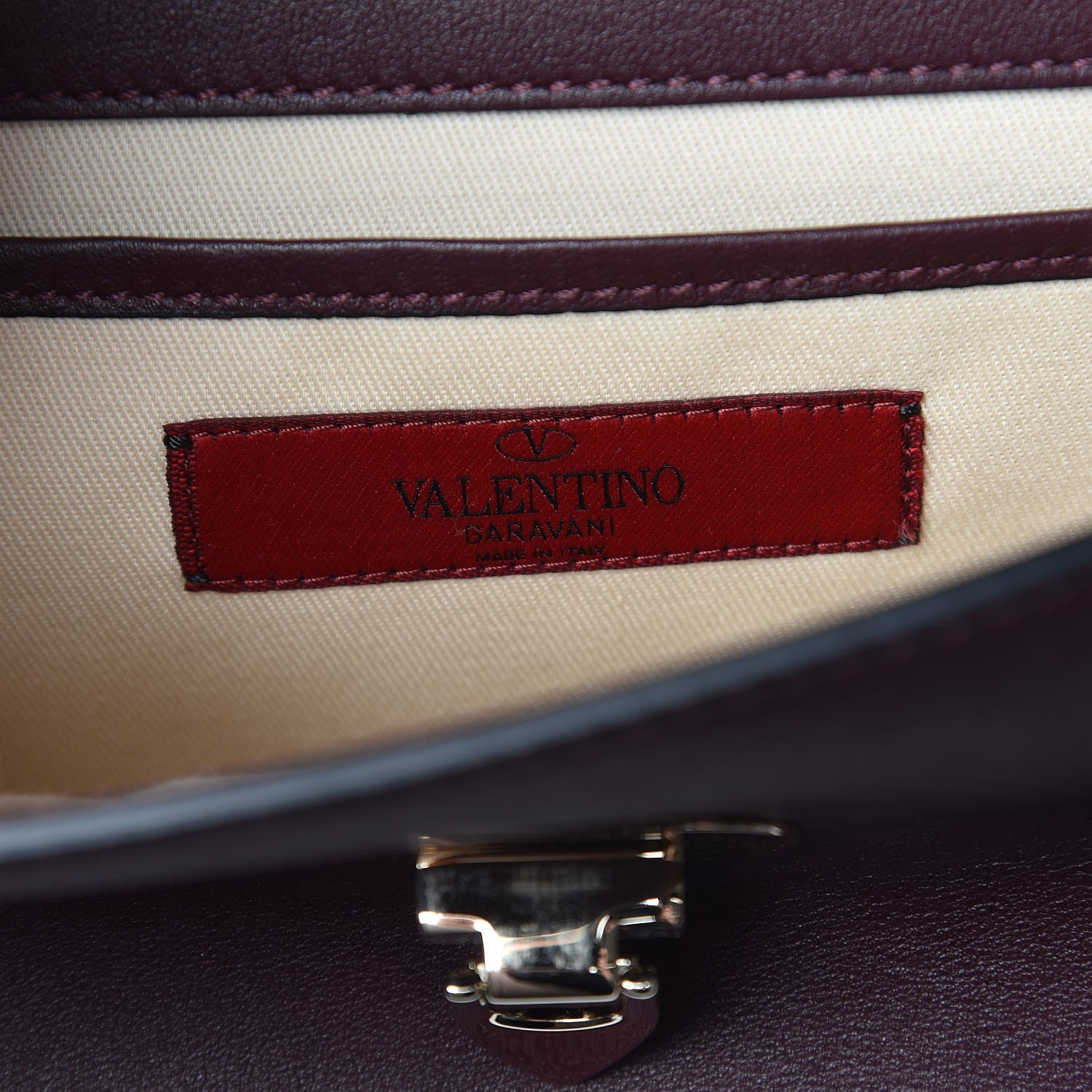 Valentino Garavani Vitello Medium Rockstud Flip Lock Crossbody Bag Rubin 8 of 8