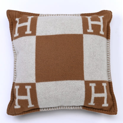 Hermes Wool Cashmere Avalon Pillow PM Ecru Camel 2 of 3