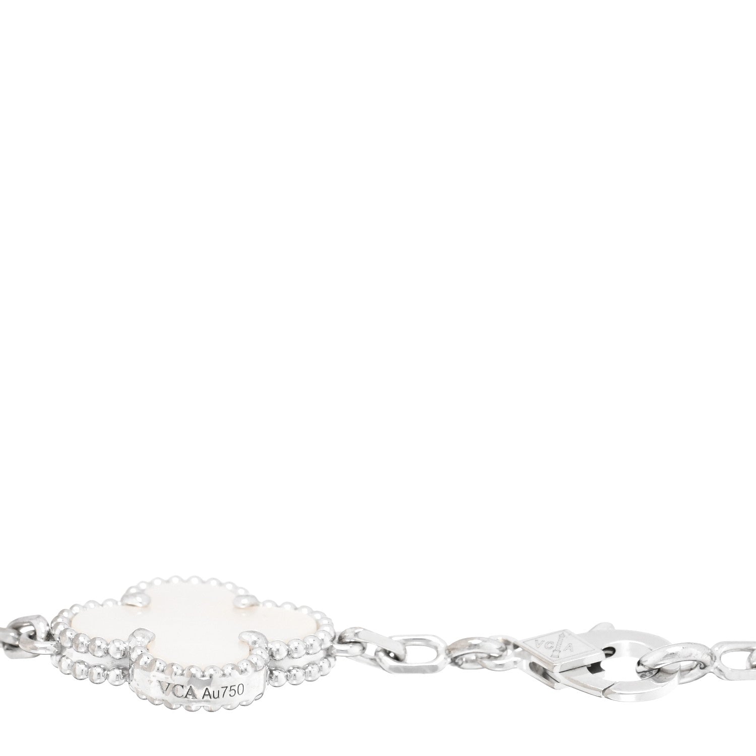 Van Cleef & Arpels 18K White Gold Mother of Pearl 5 Motifs Vintage Alhambra Bracelet 3 of 3