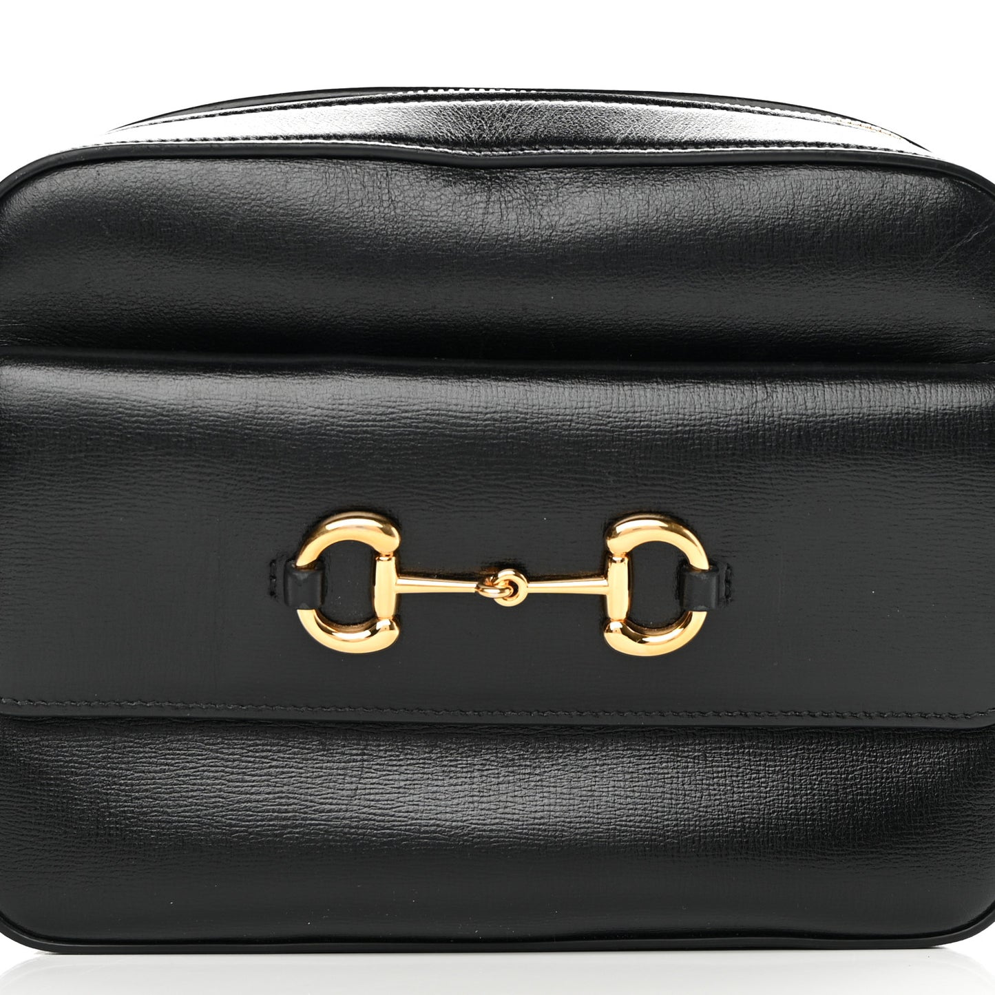 Textured Calfskin Small Horsebit 1955 Shoulder Bag Black