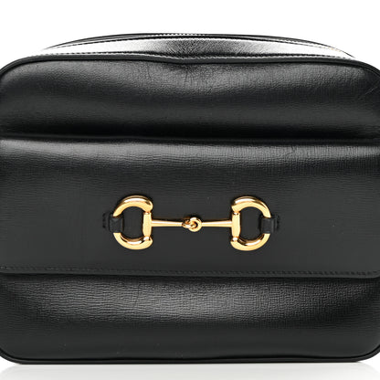 Gucci Textured Calfskin Small Horsebit 1955 Shoulder Bag Black 8 of 14