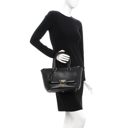 Valentino Garavani Calfskin Small Rockstud Demilune Double Handle Satchel Black 3 of 10