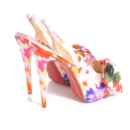 Christian Louboutin Satin Bouquet Vendome Sling 120 Pumps 39.5 Multicolor 4 of 7