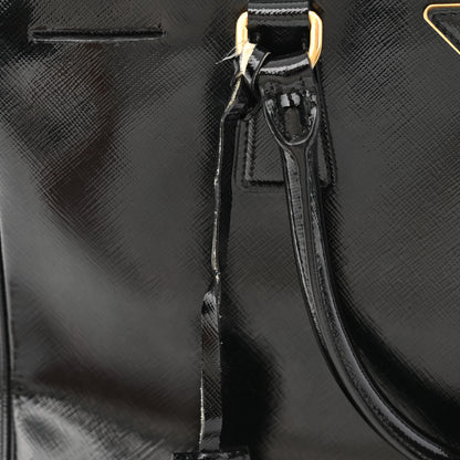 Prada Saffiano Vernice Medium Galleria Double Zip Tote Black 14 of 17