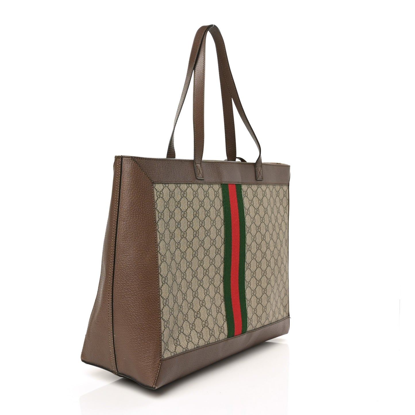 GG Supreme Monogram Web Ophidia Tote Brown