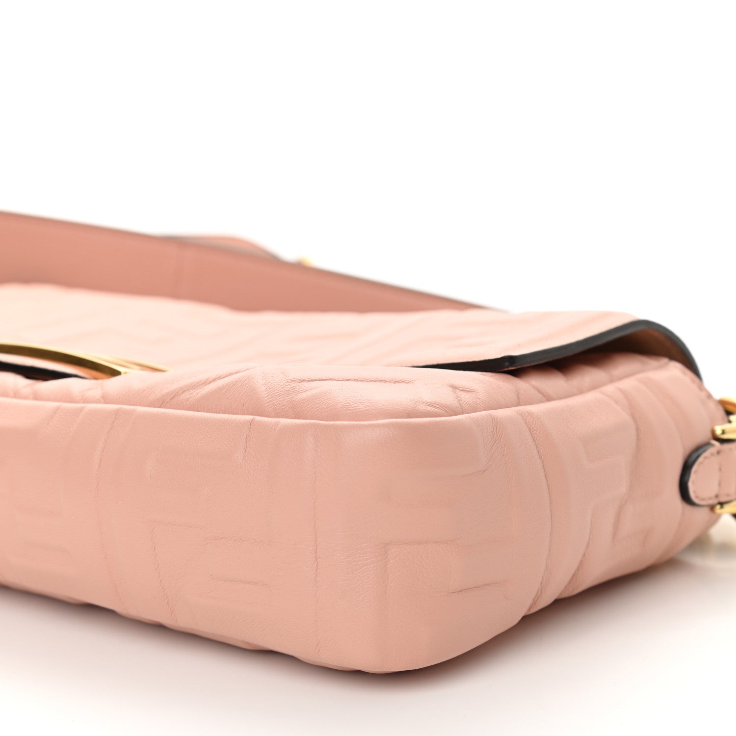 Fendi Nappa FF 1974 Embossed Baguette Rosa Bourbon 9 of 10