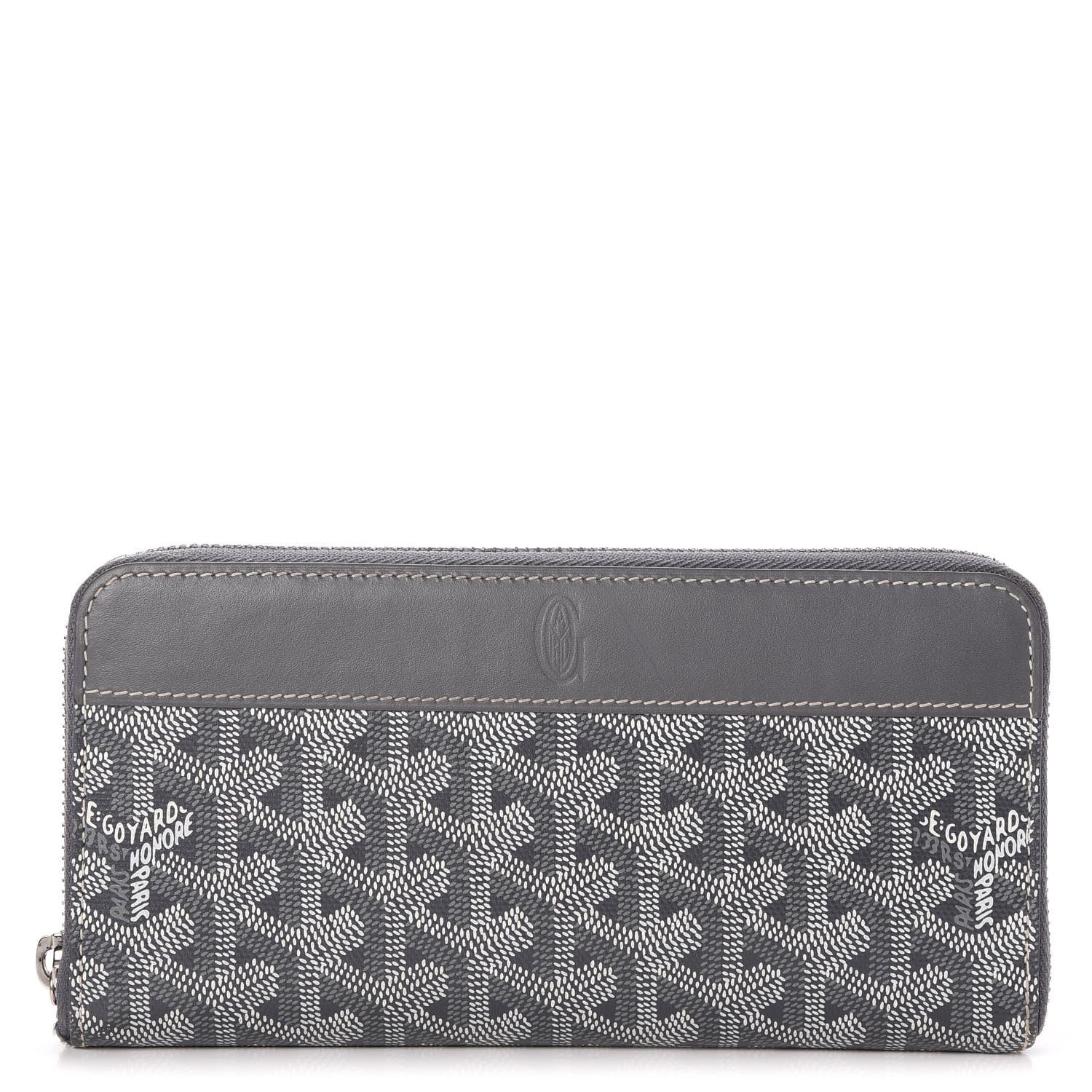 Goyard Goyardine Matignon Zip Around GM Wallet Grey 1 of 12