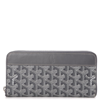 Goyard Goyardine Matignon Zip Around GM Wallet Grey 1 of 12
